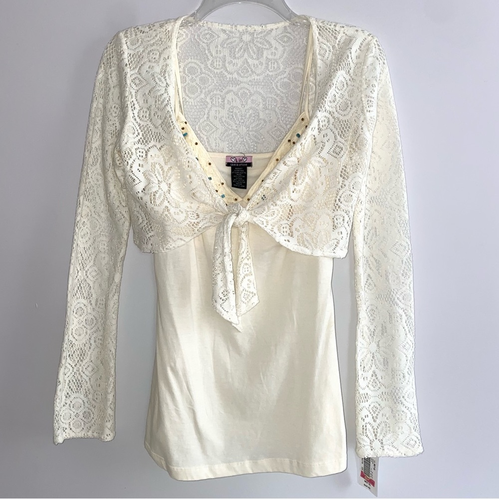 NWT Y2K tank & cropped tie front cardigan